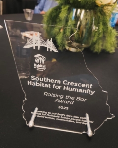 Southern Crescent Habitat for Humanity's Raising the Bar award
